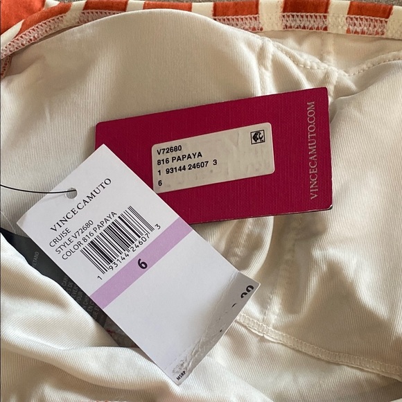 Vince Camuto Swim Papaya One Shoulder Wrap One-Piece Retro Swimsuit Size 6 - Picture 11 of 12